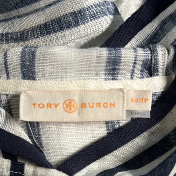 NEW Tory Burch Awning Stripe Linen Hoodie  – Size XS - Picture 12 of 12